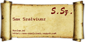 Sax Szalviusz névjegykártya